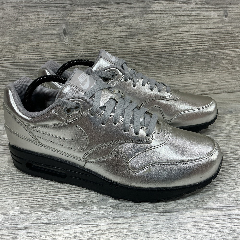 Nike ID Air Max 823373-993 Silver Metallic Men's Size 9 US Shoes Sneakers Rare